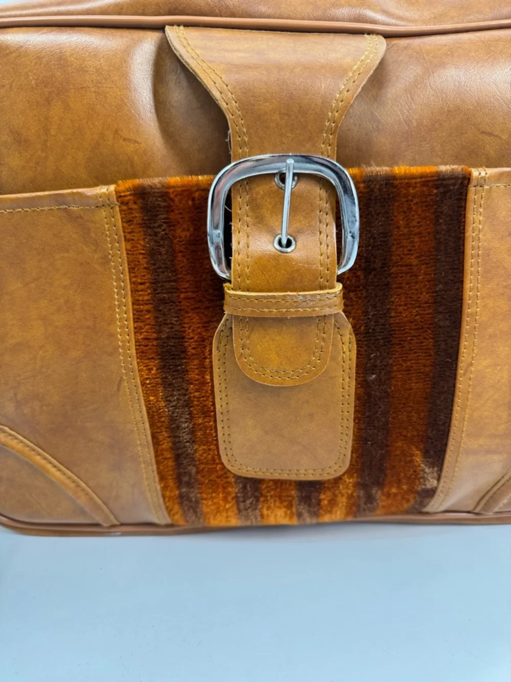 Vintage Style Brown Leather Crossbody Bag work bag Mens Neutral